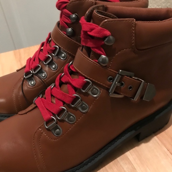 Women’s faux leather combat boots - Picture 3 of 5